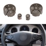 1 par de paneles de botones de interruptor de volante de coche para Mercedes-Benz W204 2007-2014, conducción izquierda, 1 Pair (Brown)