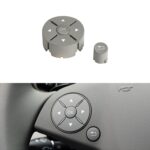 Panel de botones del interruptor del volante del lado izquierdo del coche para Mercedes-Benz W204 2007-2014, conducción izquierda, Left Side (Grey)