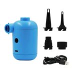 Bomba de aire eléctrica USB HT-426 para cama inflable de bote de goma, HT-426 (Blue)