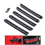 Cubierta de manija de coche de 5 uds, cubierta de manija de agarre de aluminio para puerta para Jeep Wrangler JK de 4 puertas 2007 -2017, 5 PCS(Black)