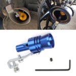 Silenciador de escape con sonido turbo de aluminio universal, silbato en tubo, simulador de coche / motocicleta Whistler, tamaño: XL, diámetro exterior: 35 mm, Size: XL (Blue)