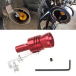 Silenciador de escape con sonido turbo de aluminio universal, silbato en tubo, simulador de coche / motocicleta Whistler, tamaño: XL, diámetro exterior: 35 mm, Size: XL (Red)