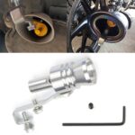 Silenciador de escape con sonido turbo de aluminio universal, silbato en tubo, simulador de coche / motocicleta Whistler, tamaño: XL, diámetro exterior: 35 mm, Size: XL (Silver)