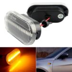 2 PCS D12V / 5W Coche LED Hoja Tablero Luz de señal de giro de agua corriente lateral para Volkswagen, For Volkswagen(Transparent)