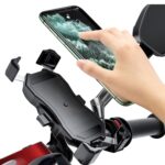 Soporte para teléfono con soporte de fijación semiautomático para motocicleta / bicicleta