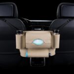Bolsa colgante para asiento delantero de coche, toalla de papel/bolsa de almacenamiento para taza de agua, Paper Towel / Water Cup (Beige) - Imagen 2