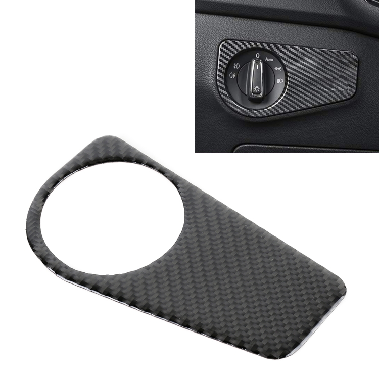 CRP2763.jpg Adhesivo decorativo de fibra de carbono para el panel de interruptores de faros delanteros del Volkswagen Tiguan L 2019-2021, configuración baja. - Imagen 1