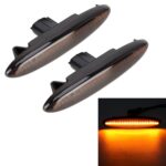 2 PCS DC12V / 5W Luces laterales intermitentes LED dinámicas para automóvil Luz de señal de giro de agua corriente para Lexus, luz ámbar, For Lexus (Black)