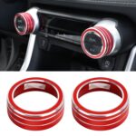 Caja de perilla de aire acondicionado de aleación de aluminio para coche de 2 piezas para Toyota RAV4 / Wildlander, For Toyota RAV4 / Wildlander (Red)