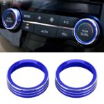 Caja metálica de la perilla del aire acondicionado del coche de 2 piezas para Nissan X-TRAIL, For Nissan X-TRAIL (Blue)