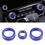 Caja metálica de la perilla del aire acondicionado del coche de 3 piezas para Honda CR-V 2017, For Honda CR-V 2017 (Blue)