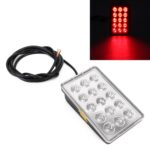 Luces de freno cuadradas para coche DC12V 1W, luz de marcha atrás con 15LED SMD-3528, Square (Transparent)