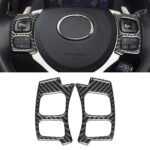Etiqueta engomada decorativa del botón del volante de fibra de carbono del coche para Lexus IS250 NX200 200t 300h 13-, conducción a la izquierda