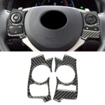 Etiqueta engomada decorativa del botón del volante de fibra de carbono del coche para Lexus IS250 NX200 200t 300h 13-, estilo C de conducción izquierda