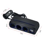 SHUNWEI SD-1938 120W 3A Coche 3 en 1 Cargador USB Dual Encendedor de Cigarrillos con Luz Atmosférica, SD-1938 (Black), SD-1938 - Imagen 2