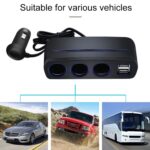 SHUNWEI SD-1938 120W 3A Coche 3 en 1 Cargador USB Dual Encendedor de Cigarrillos con Luz Atmosférica, SD-1938 (Black), SD-1938 - Imagen 4