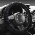 Funda para volante antideslizante y cálida de felpa corta universal para coche, diámetro del volante de adaptación: 38 cm
