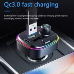 C13 CAR MULTIFUNCIONAL DUAL USB PD PD FAST CARGER BLUETOOTH FM Transmisor con luz de atmósfera - Imagen 4