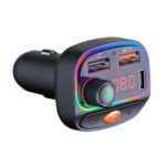C15 CAR MULTIFUNCIONAL DUAL 3.1A + CARGADOR USB TYPE-C Bluetooth FM Transmisor con luz de atmósfera
