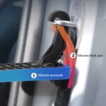 Almohadillas multifuncionales para pedales de umbral de puerta de coche con martillo de seguridad, Pedals Pads with Safety Hammer (Red) - Imagen 4