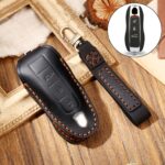 Hallmo Funda Protectora para Llaves de Cuero de Vaca para Porsche Macan 718 2021 Estilo A, For Porsche Macan A Style