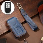 Funda protectora para llave de cuero de vaca Hallmo para Honda de 4 botones, For Honda Civic / Accord 4-button