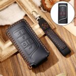 Hallmo - Funda protectora de piel de vacuno para llave de coche para Trumpchi GS4 2021 estilo C, For Trumpchi GS4 2021 C Style