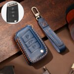 Hallmo - Funda protectora para llave de piel de vaca para Volkswagen Lavida B Style, For Volkswagen Lavida B Style