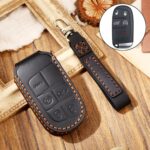 Hallmo - Funda protectora para llave de piel de vaca para Jeep Compass, For Jeep Compass