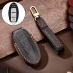 Hallmo - Funda protectora para llave de piel de vaca para Nissan Sylphy con bocina de 3 botones, For Nissan Sylphy 3-button Horn
