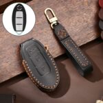 Funda protectora para llave de cuero de vaca Hallmo para Nissan Sylphy, caja trasera de 3 botones, For Nissan Sylphy 3-button Tail Box