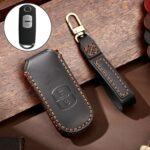 Hallmo - Funda protectora para llave de coche de piel de vaca para Mazda Axela de 2 botones, For Mazda Axela 2-button