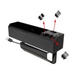 Micro USB + USB-C / Tipo-C + 8PIN Interfaz Coche Multifuncional Taza de taza de asiento Caja de almacenamiento lateral