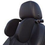 A05 Almohada ajustable para asiento de cojín para descanso del cuello de espuma con memoria en forma de U para coche con gancho y soporte para teléfono móvil, A05 (Black)