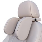 A05 Almohada ajustable para asiento de cojín para descanso del cuello de espuma con memoria en forma de U para coche con gancho y soporte para teléfono móvil, A05 (Grey)