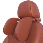 A05 Almohada ajustable para asiento de cojín para descanso del cuello de espuma con memoria en forma de U para coche con gancho y soporte para teléfono móvil, A05 (Brown)