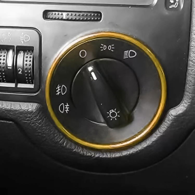 CRP5008J.jpg Anillo decorativo del interruptor de los faros del coche para Volkswagen Golf - Imagen 1