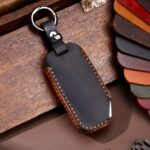 Funda protectora para llave de cuero de vaca Hallmo para KIA, For KIA (Black) - Imagen 2