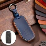 Funda protectora para llave de cuero de vaca Hallmo para KIA, For KIA (Blue)