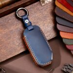 Funda protectora para llave de cuero de vaca Hallmo para KIA, For KIA (Blue) - Imagen 2