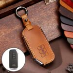 Funda protectora para llave de cuero de vaca Hallmo para KIA, For KIA (Brown)