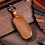 Funda protectora para llave de cuero de vaca Hallmo para KIA, For KIA (Brown) - Imagen 2