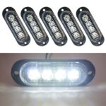 5 PCS MK-087 Coche / Camión 4LEDs Luces indicadoras de posición lateral Lámpara de bombilla, MK-087(White Light)