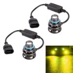 1 par de faros LED de aleación de aluminio para automóvil 9006 27W / DC12V, 9006 (Gold Light)