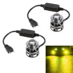 1 par de faros delanteros LED de aleación de aluminio para automóvil H7 27W / DC12V, H7 (Gold Light)