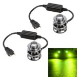 1 par de faros LED intermitentes de aleación de aluminio para coche H7 27W / DC12V, H7 Flashing (Lime Green)