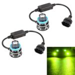 1 par de faros LED intermitentes de aleación de aluminio para coche H11 27W / DC12V, H11 Flashing (Lime Green)