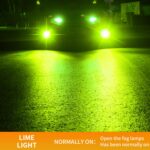 1 par de faros LED intermitentes de aleación de aluminio para coche H11 27W / DC12V, H11 Flashing (Lime Green) - Imagen 2