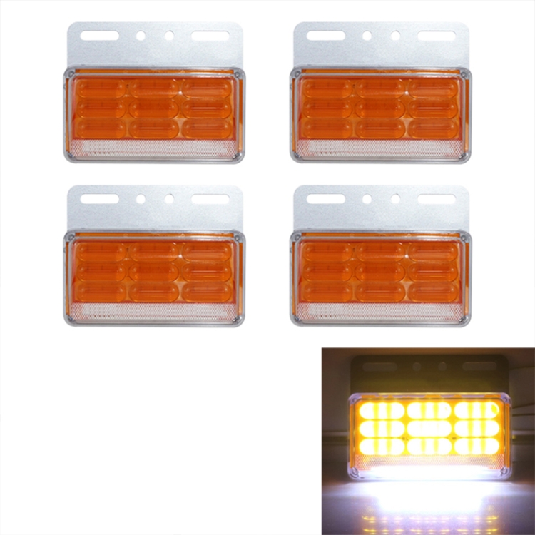 CRP5724YL.jpg 4 PCS ZS-9001 DC24V 9D Lámpara impermeable del bulbo de las luces indicadoras del marcador lateral del coche/del camión, Yellow Light - Imagen 1