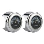 Termómetro de manillar de motocicleta de 2 piezas de 22-25 mm, Thermometer (Black)